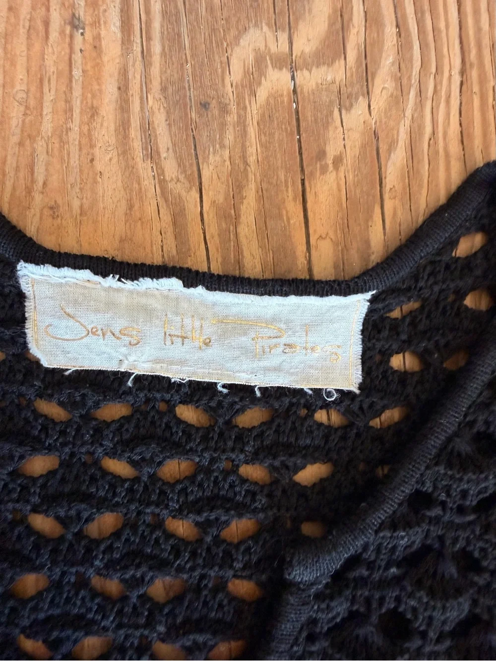 Jen's Pirate Booty Black Crochet Knit Tunic Dress